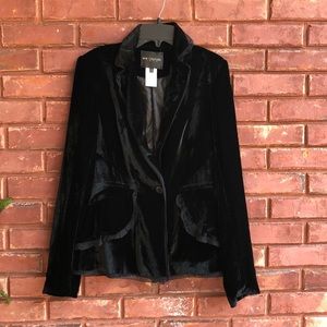 Mm couture black crushed velvet blazer small
